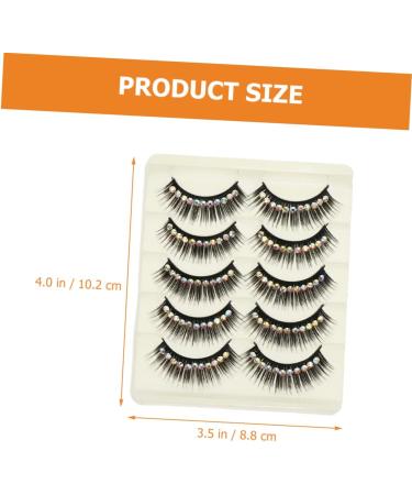 minkissy 20 Pairs Diamond False Eyelashes False Lash Exaggerated Eyelashes Cosplay Lashes Natural Eyelash Lashes Long Fake Lash Chemical Fiber Hard Stem Decorate Flash - Buy Online on GoSupps.com