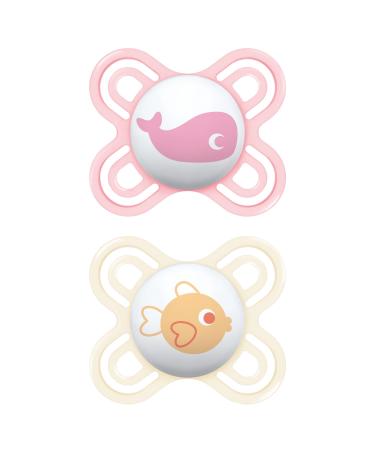 MAM Perfect Start pacifier for newborns made of silicone with pacifier box 0-2 months pink