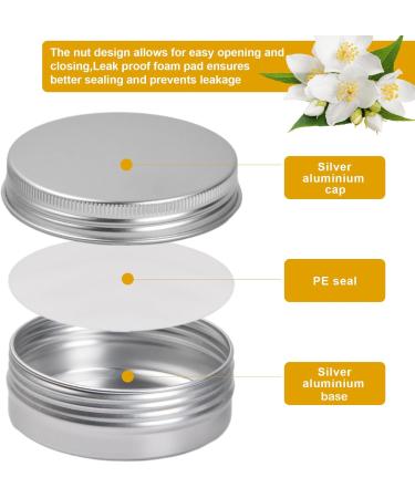 24 Pieces Aluminum Tin Jars 60ml Empty Cosmetic Container Pots Silver Round Cosmetic Tin Jars Aluminum Round Cans with Screw Lids for Cream Lotion Powder Lip Balm Salve Sample Makeup Storage - Buy Online on GoSupps.com
