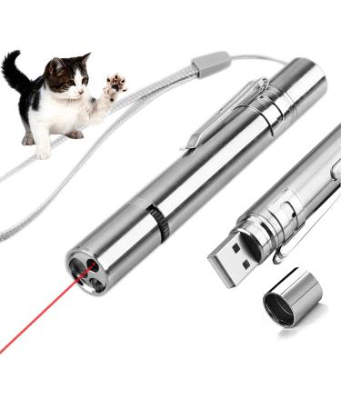 Cat Pointer Interactive Toys Cat Chasing Toys Pet Toys for Indoor Kitten Play Chase Exercise USB Recharge Cat Toy Pointer for Indoor Cat Mouse Toys Wand Light Pet Interactive Toys