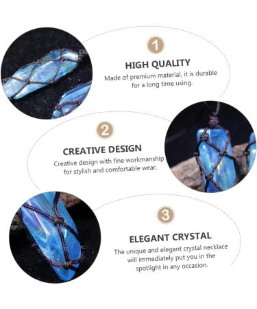 Housoutil Decorative Necklace 1pc Woven Mesh Pendant Handmade Necklaces Crystal Rough Stone Neck Chain - Buy Online on GoSupps.com