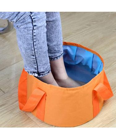 Lurrose Collapsible Foot Bath - Portable Fabric Wash Bucket for Camping Travel and Spa - Foldable PEVA Foot Tub - Buy Online on GoSupps.com