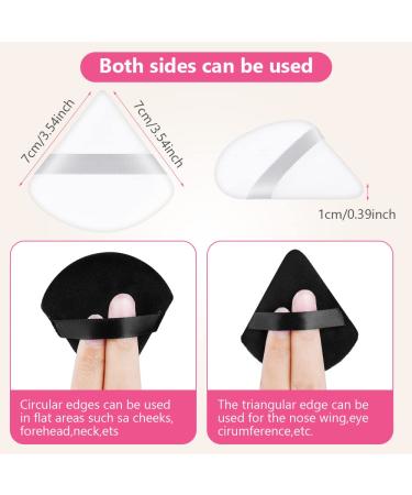 Auauy 6 PCs Triangle Makeup Powder Puff - Washable & Reusable Face Sponges for Loose Powder & Foundation (3 Black + 3 White) - Buy Online on GoSupps.com