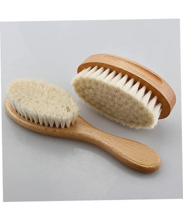 Hemoton Baby Bath Set - Bamboo Wooden Handle Toddler Hair Brush and Shower Massage Brush - Soft White Baby Suit - 18x5CM - Buy Online on GoSupps.com