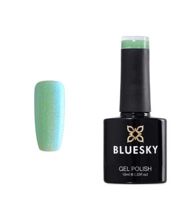 Bluesky Crystal Light Mint Green Shimmer SJ08 Nail Gel Polish UV LED Soak Off 10ml