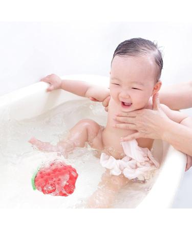 ARTIBETTER Kids Exfoliating Shower Bath Sponge - Strawberry Shaped Body Scrubber - Red - 17X14X4.5CM - Buy Online on GoSupps.com