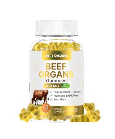 HEALOADING Beef Organ Supplement for Women:Grass Fed Beef Organ Gummies Supplement, Wellness with Liver Heart Kidney Pancreas Spleen Supports Women's Overall Energy and Health Non-GMO(60 Gummies)
