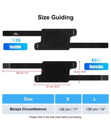 Supegear Compression Bracelet for Upper Arm - Comfortable Biceps Tendinitis Support Sleeve for Pain Relief & Muscle Tension (Black) - Buy Online on GoSupps.com