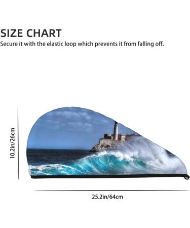 Lighthouse in Havana Microfiber Hair Towel | Soft Absorbent Coral Velvet Wrap for Women - Quick Drying for Long Curly & Thick Hair - Buy Online on GoSupps.com