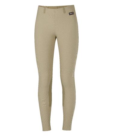 Kids Microcord Knee Patch Tight Tan Large