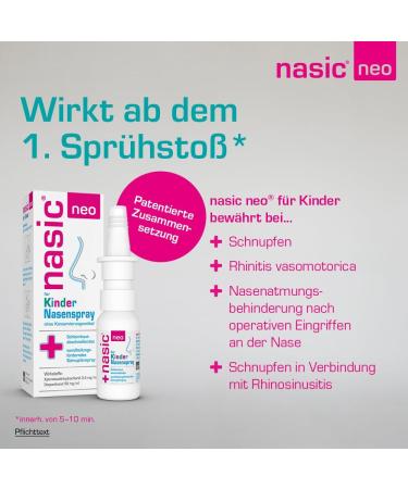 NASIC NEO Children s Nasal Spray | Preservative-Free Decongestant for Ages 2+ | Xylometazoline & Dexpanthenol | 10 ml - Buy Online on GoSupps.com