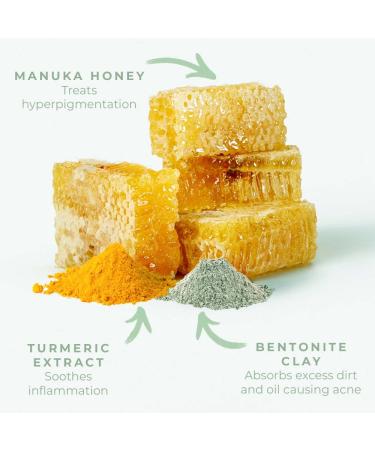 Organic Turmeric Face Mask for Sensitive Skin - Deep Cleansing & Moisturizing with Manuka Honey, Kaolin Clay & Bentonite - 3oz - Buy Online on GoSupps.com