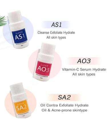  Utapossin Water Peeling Hydrofacial Skincare Concentrated Facial Cleansing Serum Concentrated Solution Anti-Wrinkle Serum Dermabrasion for Oily and Acne Skin (3 x 30 ml) - Buy Online on GoSupps.com