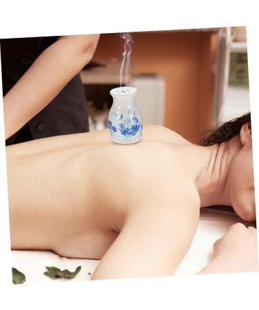 Partykindom 3 STK Gua Sha Pot Tool - Moxa Stick Burner for Kegel Treatment | Blue & White Porcelain Moxibustion Massage Device - Buy Online on GoSupps.com