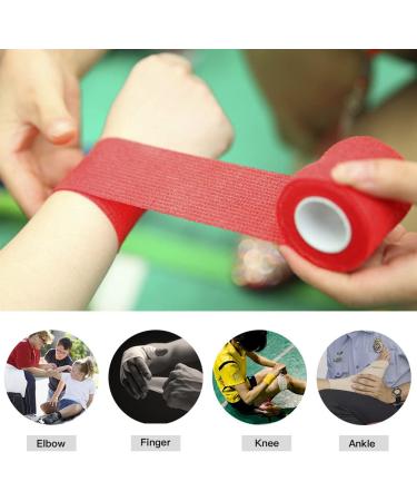 GooGou Self Adherent Wrap Bandages 8PCS - Elastic Athletic Sports Tape for Wrist and Ankle - Blue Cohesive Tape for Sprain, Swelling and Soreness - Buy Online on GoSupps.com