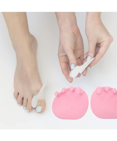 Bestoyard Gel Toe Separator & Bunion Corrector - 1 Pair | Hallux Valgus Relief & Toe Straightener Pad - Pink - Buy Online on GoSupps.com