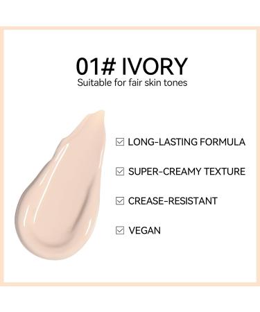 Erinde Eye Primer - Matte Eyeshadow Base for Mature Skin Waterproof & Long-Lasting Nude Cream Primer - Cruelty-Free Makeup 01 Ivory - Buy Online on GoSupps.com
