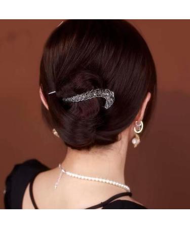 2pcs Rhinestone One Word Hair Clips - Super Flash Twist Hairpin Set - Non Slip Jaw Claws - Buy Online on GoSupps.com