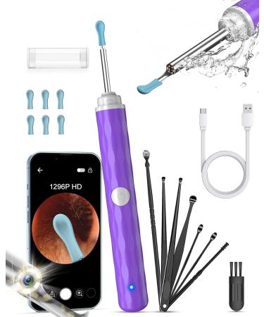 Kekoy Ear Wax Removal Tool Camera 8-Piece Ear Cleaning Set with Wireless WiFi Otoscope - Light Purple