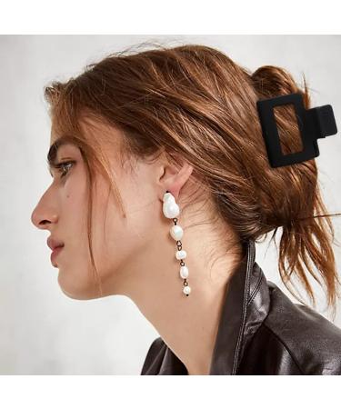 ATODEN 5 Pcs Square Hair Clips - Matte Claw Clips for Women Girls - Non-slip Strong Grip Hair Clamps - Hair Styling Accessories - White, Black, Khaki - Ideal for Thin and Medium Hair - Buy Online on GoSupps.com
