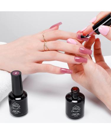 Chameleon Nude Jelly Gel Nail Polish Set - Translucent Rosewood Soak Off LED Gel, Ideal for Manicure DIY - 2PCS (0.5fl oz/Pcs) - Buy Online on GoSupps.com