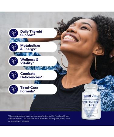 Research Verified Thyroid Aid - Optimal Thyroid Function with Iodine Copper & Zinc - 260 mcg Selenium - 100% Pure - Vegan Friendly - 60 Capsules - 1 Month Supply - Buy Online on GoSupps.com
