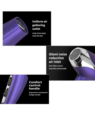 TIYETA Professional Ionic Salon Hair Dryer 4000W Blow Dryer Constant Temperature Low Noise Curly Hair Care Hairdryer Blowdryer Includes Diffuser and Concentrator Purple - Buy Online on GoSupps.com