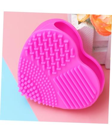 Cabilock Silicone Tool Brush Cleaner Mat Brush Cleaning Pad Brush Washing Mat Makeup Brush Cleaning Tool Heart-shaped Cleaning Supplies 8X8.5cm Rosy - Buy Online on GoSupps.com
