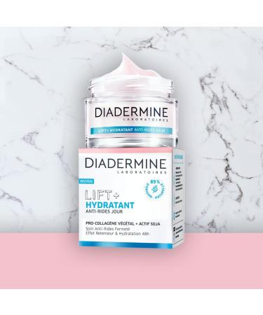 Diadermine - Lift+ Moisturizer - Face Day Cream - Ultra Firming Anti-Wrinkle Treatment - Plant Pro-Collagen and Soy Active - 89% ingredients of natural origin - 50 ml jar - Buy Online on GoSupps.com