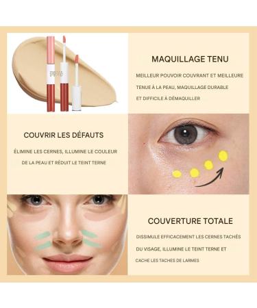 Correcteur Liquide Maquillage 3X Correcteur Haute Couvrance Cosm tique Longue Tenue pour v nements Photo et Usage Quotidien - Buy Online on GoSupps.com