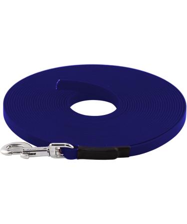 LENNIE BioThane Tracking Leash for Dogs 15-25kg | 1m Blue No Hand Loop - Durable & Waterproof - Buy Online on GoSupps.com