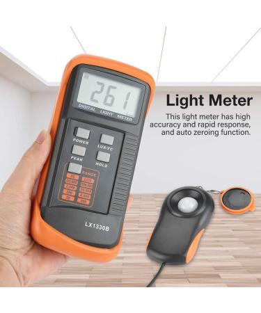 Digital Light Meter LX1330B - 0-200,000 Lux, LCD Display, Luxmeter Luminometer with Lux/FC Switch - Buy Online on GoSupps.com