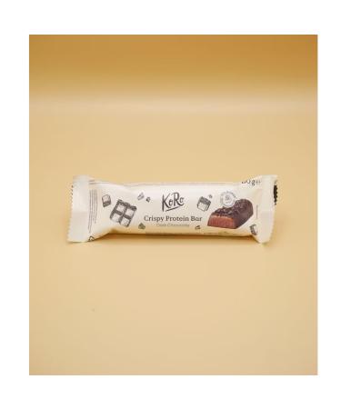 Sugar-free dark chocolate crunchy protein bar 60 g format.
