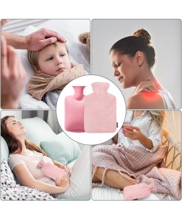 1L Hot Water Bottle with Soft Cover - 1000ml Hot Water Bag - Removable Covers - Pain Relief - Pink - Buy Online on GoSupps.com