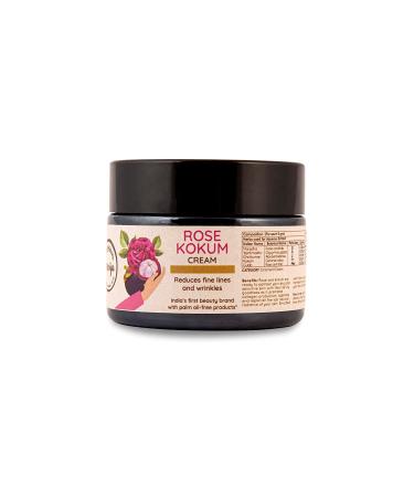 Rose Kokum Cream| Collagen Boosting Anti-ageing Cream| Reduces Wrinkles and Fine Lines|free From Chemicals Paraben & Petrochemicals| Certified Vegan and Palm Oil Free - 50 Gm