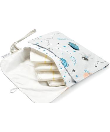 FlyIdeas Nappy Pouch - Baby Changing Bag for Diapers, Nappies, & Wipes | On-The-Go Wet/Dry Bag for Easy Carry | Cosmos Design - Buy Online on GoSupps.com