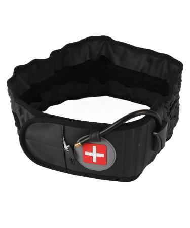 FOTABPYTI Inflatable Lumbar Traction Belt 29 Gas Columns Inflatable Lower Back Brace All Round Wrapping for Home Use for Women (Black)