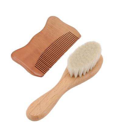 Newborn Baby Natural Wool Comb  Beautiful Appearance Exquisite Workmanship Wooden Baby Hair Brush and Comb Set Close to Skin Massaging Scalp for House