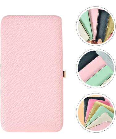 Frcolor Pink Tweezers Storage Box for Eyelash Extensions - Makeup Tool Case & Scissor Holder | Travel-Friendly Leather Container 18x9.8cm - Buy Online on GoSupps.com