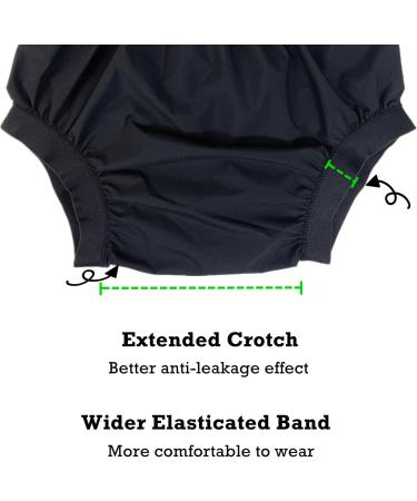 AQX Waterproof Plastic Pants for Adults - Reusable Incontinence Underwear Leak-Proof High Waist Cloth Diaper Covers (2 Pieces Black & White Size M) - Buy Online on GoSupps.com