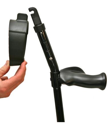 In-Motion Spring Assist Forearm Crutches, Tall Size (5'3 - 6'8), Charcoal - Ergonomic Handles, Articulating Tips - Buy Online on GoSupps.com