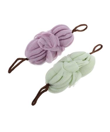 Angoily 2pcs Bath Ball Back Strip Bath Back Sponge Exfoliating Shower Net Back Massage Sponges Shower Wash Ball Shower Pouf Sponge Keychain Comb Stretchy Accessories Mesh Elastic