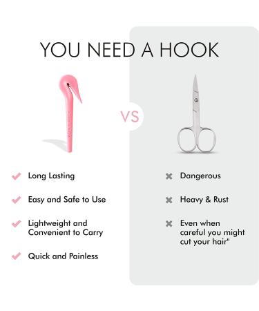 PONY PICK By Lolly - Elastic Rubber Bands Cutter for Hair - Pain Free Hair Band Remover - Easy Removal - 3 Pack Pink Pony Picks, 50 Clear Hair Elastics - Easy Grip Tools - Buy Online on GoSupps.com