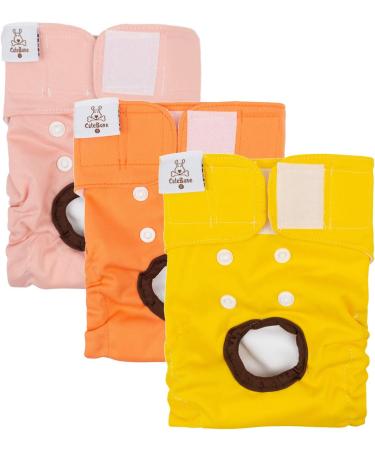 Cutebone 3-Pack Washable Dog Diapers | Waterproof Puppy Pants for Heat | Valentine's Day Rose Collection | Size M (41-53cm) - Buy Online on GoSupps.com