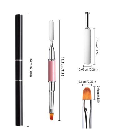 Kalolary Dual-Ended Poly Gel Brush Set - 2PC Acrylic Nail Extension Tools (Black + Pink) | Perfect for UV Gel & Nail Art - Buy Online on GoSupps.com