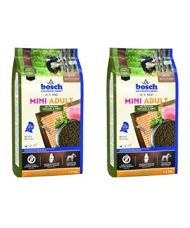 Bosch HPC Mini Adult with fresh poultry & millet |Dog dry food for adult dogs of small breeds (up to 15 kg) |1 x 1 kg (pack with 2) 1 kg (2 -person pack)