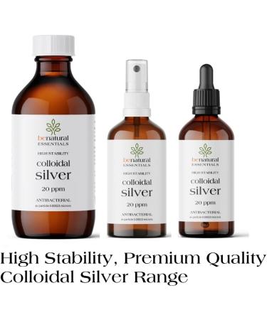 Benatural Essentials Colloidal Silver 100ml Spray Bottle | Premium 20PPM Silver | High PH | UK Made | NEW PACKAGING - Buy Online on GoSupps.com