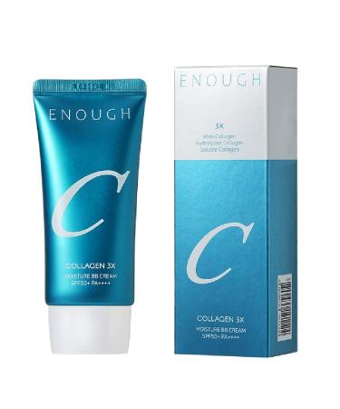 Enough Collagen 3X Moisture BB Cream SPF50 Makeup Tinted Moisturizer for Face Korean Skin Care Full Coverage Foundation 1.76oz