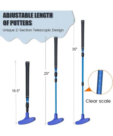 ToVii Golf Putter 2-Pack | Adjustable Mini Golf Putter for Kids & Adults | Two-Way Right or Left Handed | Junior Golf Clubs with Premium Grip | Blue+Red - Buy Online on GoSupps.com