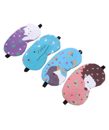 Frcolor 1 sentence 4st Eye mask with ice cream bag pause in the insomnium relaxation relaxing facial mask cute eyeliner aircraft eye flap trip polyester